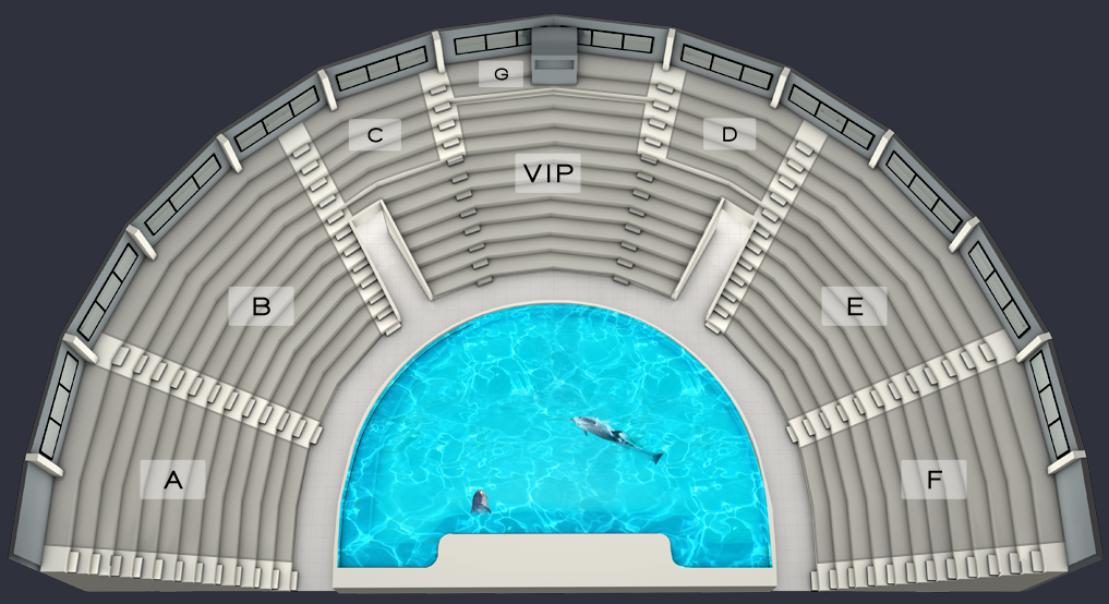 Dubai Dolphinarium seating plan