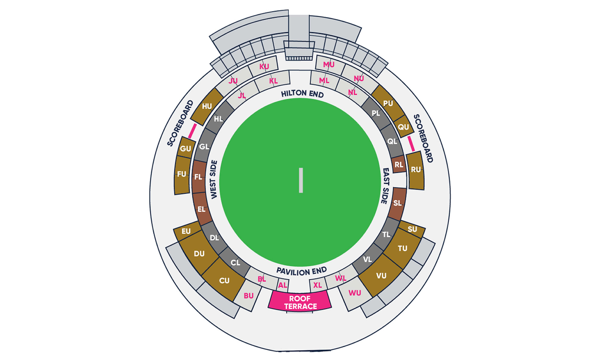The Rose Bowl seating plan