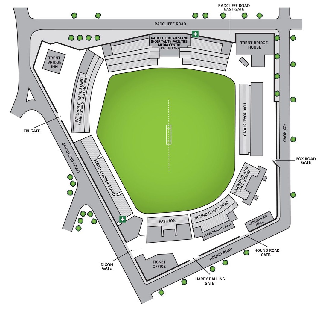 Trent Bridge Cricket Ground seating plan