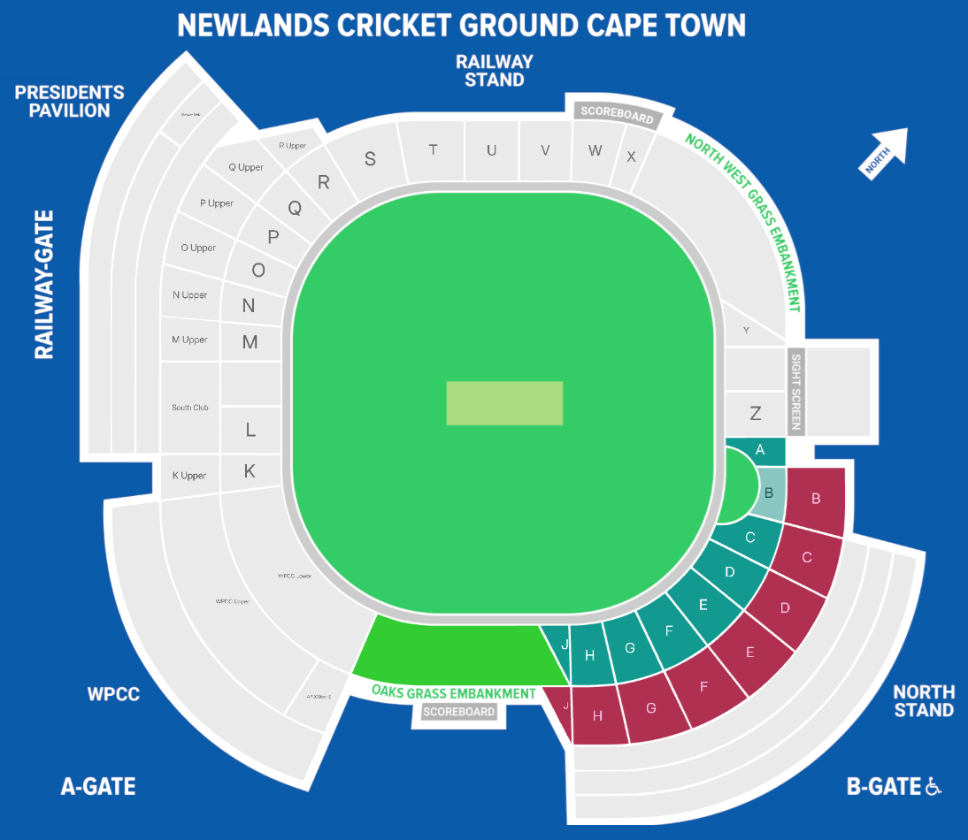 Newlands Cricket Ground seating plan