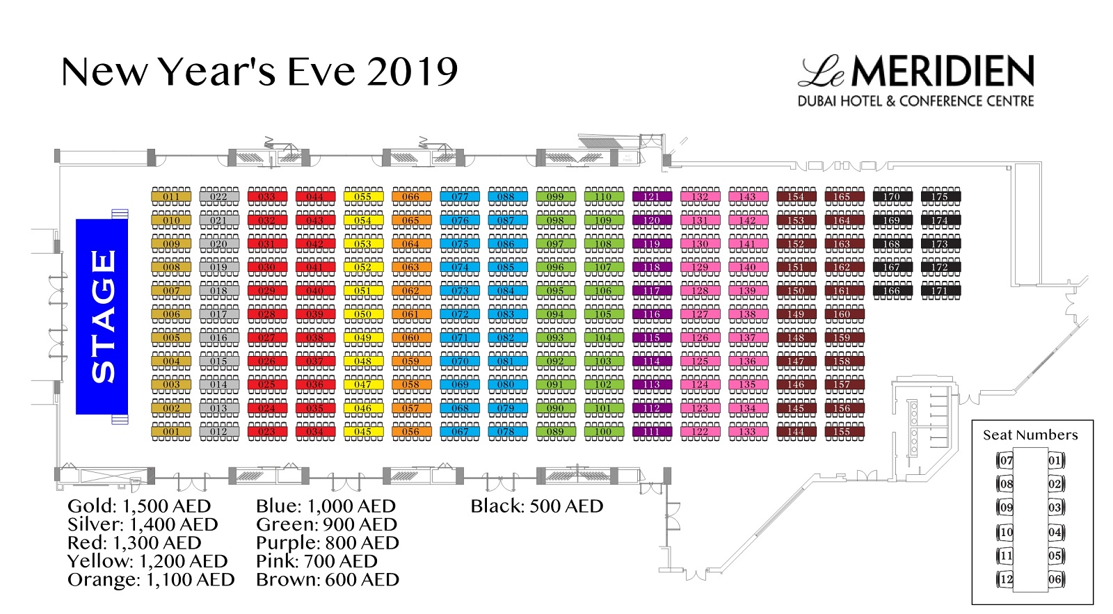 Le Méridien Dubai seating plan
