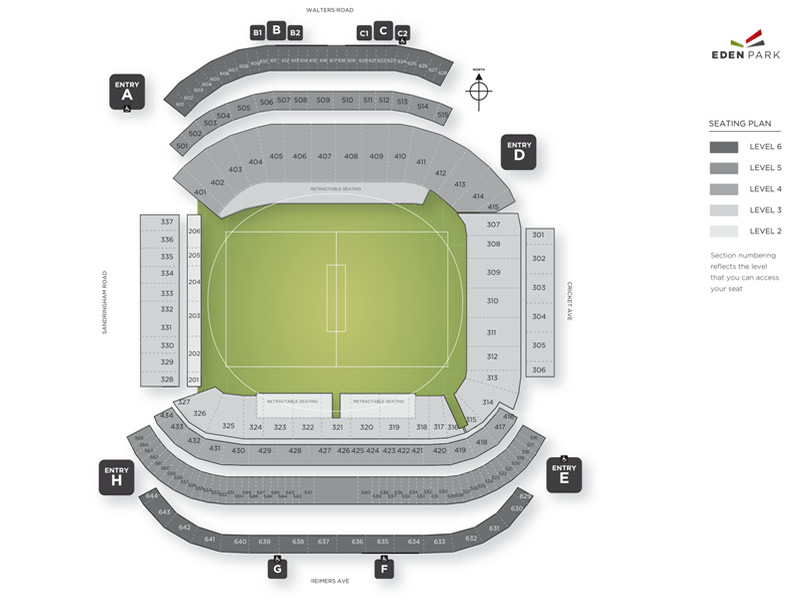 Eden Park seating plan