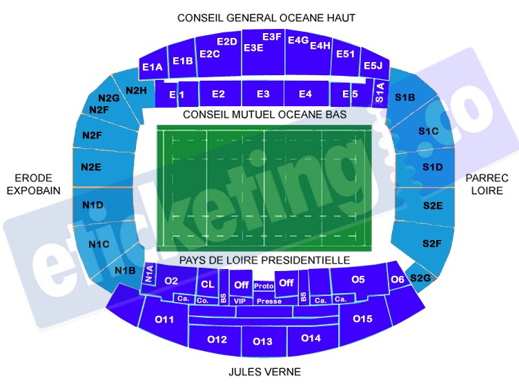 Stade de la Beaujoire seating plan