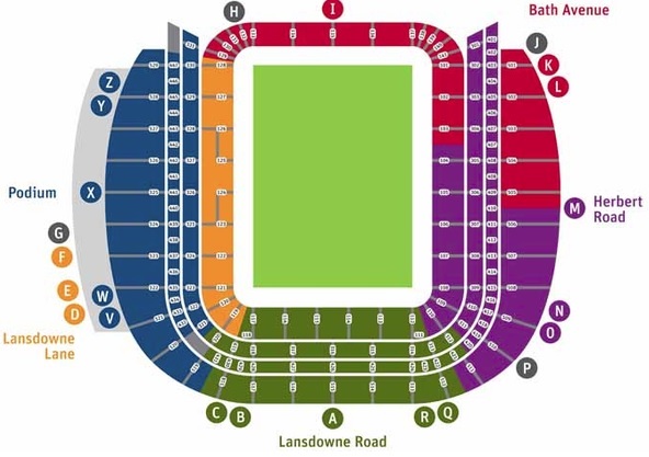 Aviva Stadium seating plan