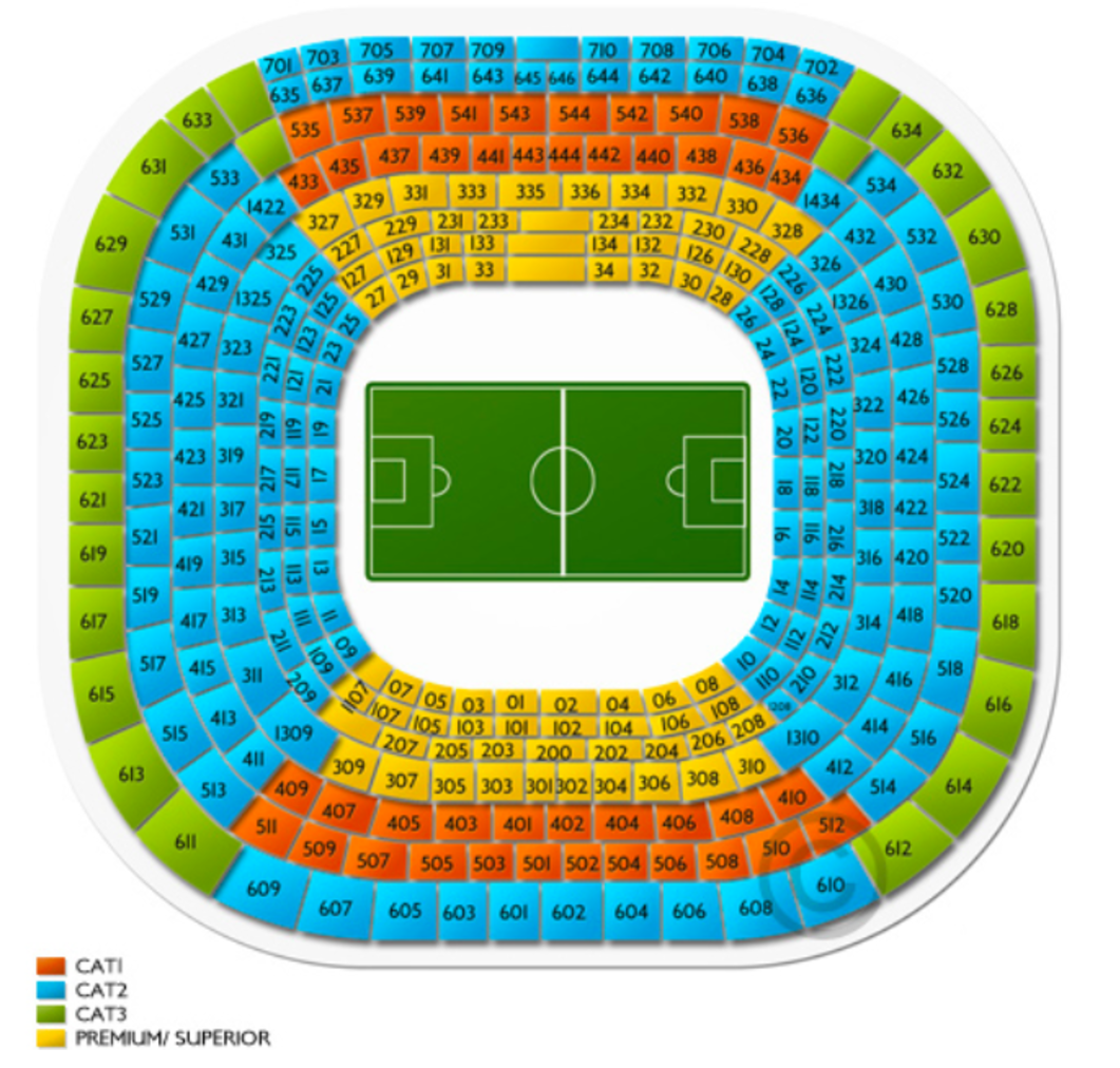 Santiago Bernabeu seating plan