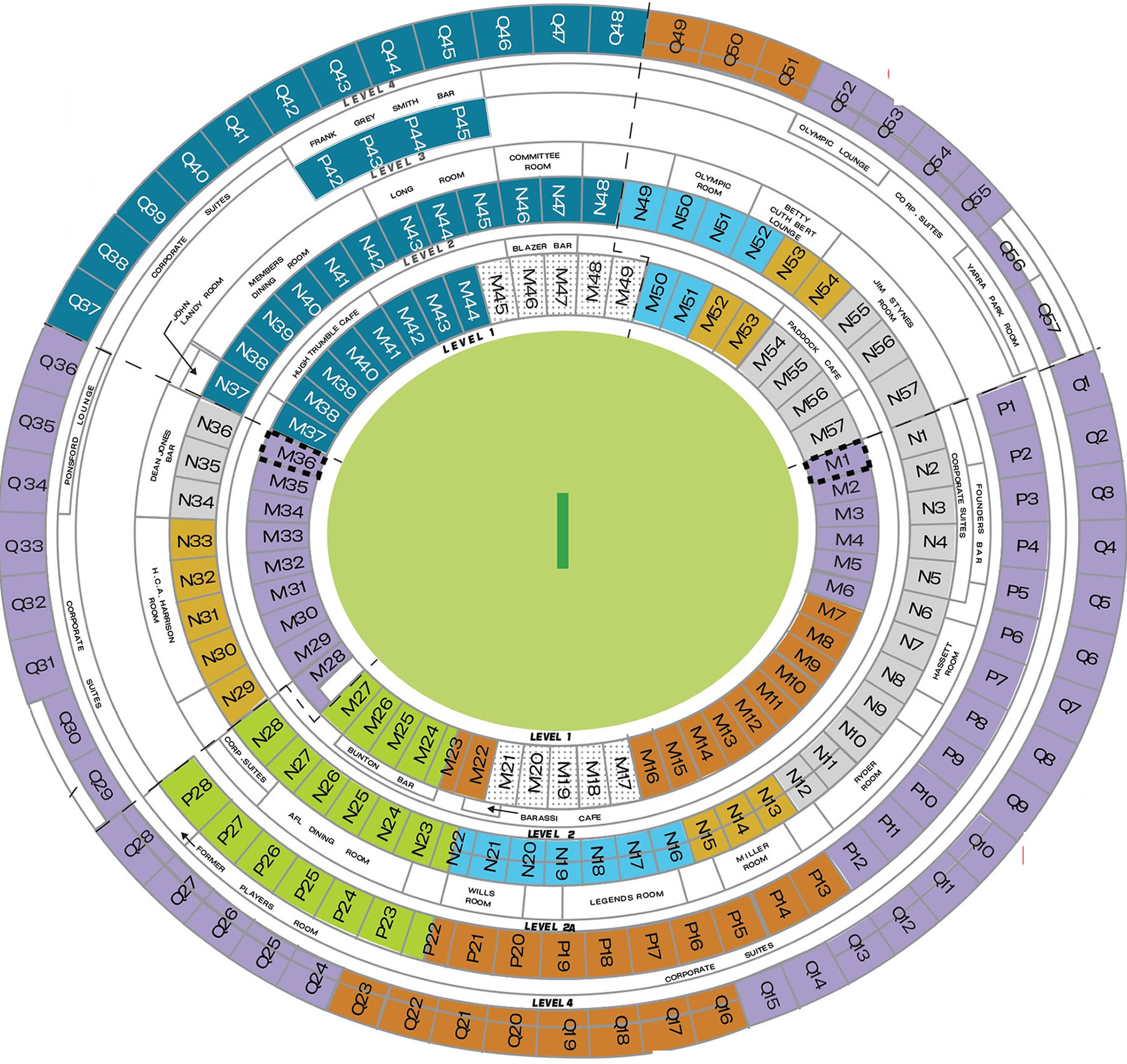 Melbourne Cricket Ground seating plan