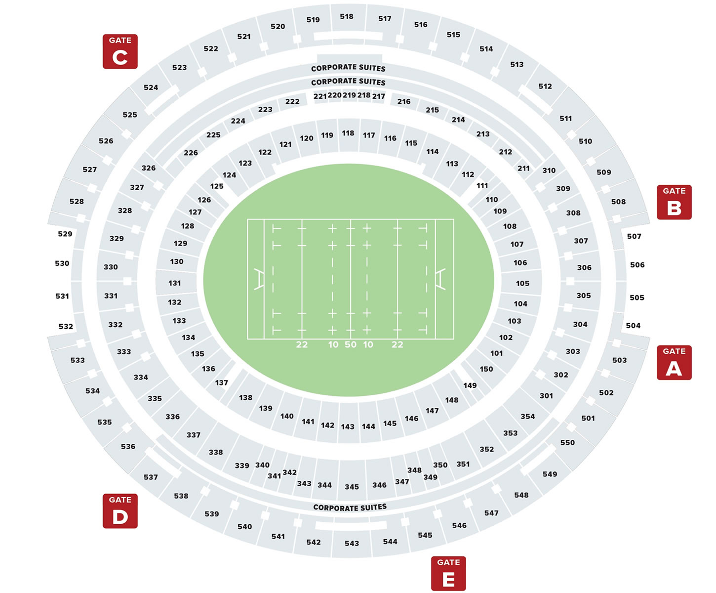 Perth Stadium (Optus Stadium) seating plan