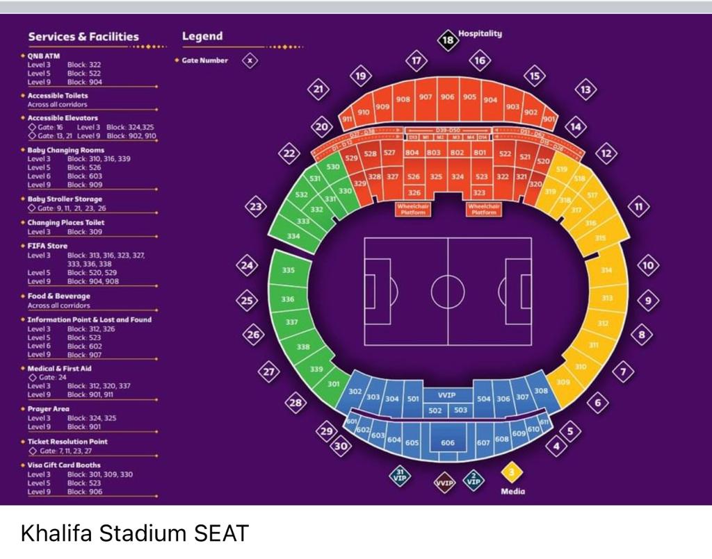 Khalifa International Stadium seating plan