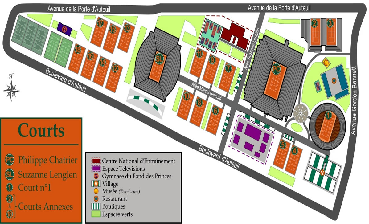 Roland Garros Stadium   Outside courts seating plan