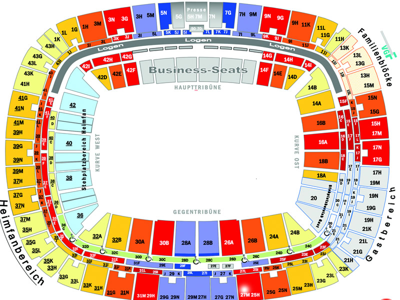 Frankfurt Arena seating plan