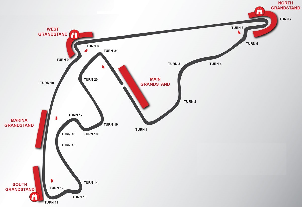 Yas Marina Circuit seating plan