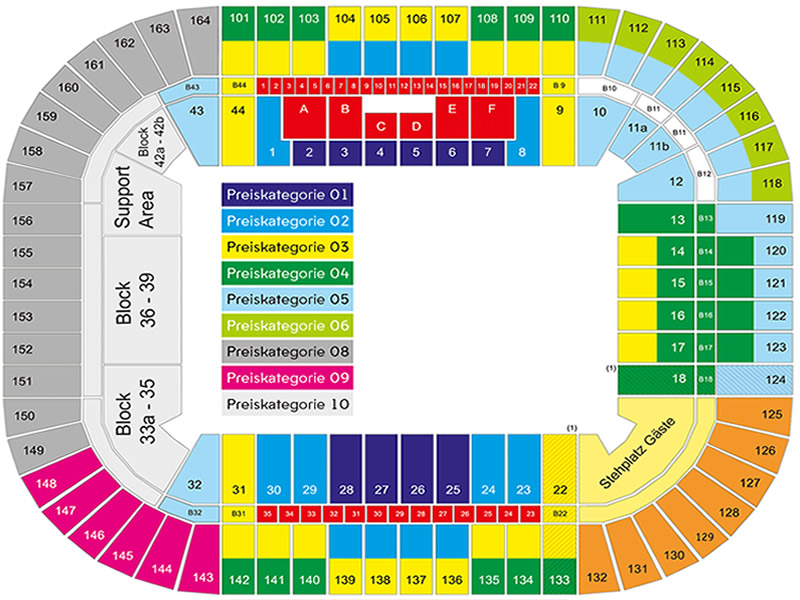 Dusseldorf Arena seating plan