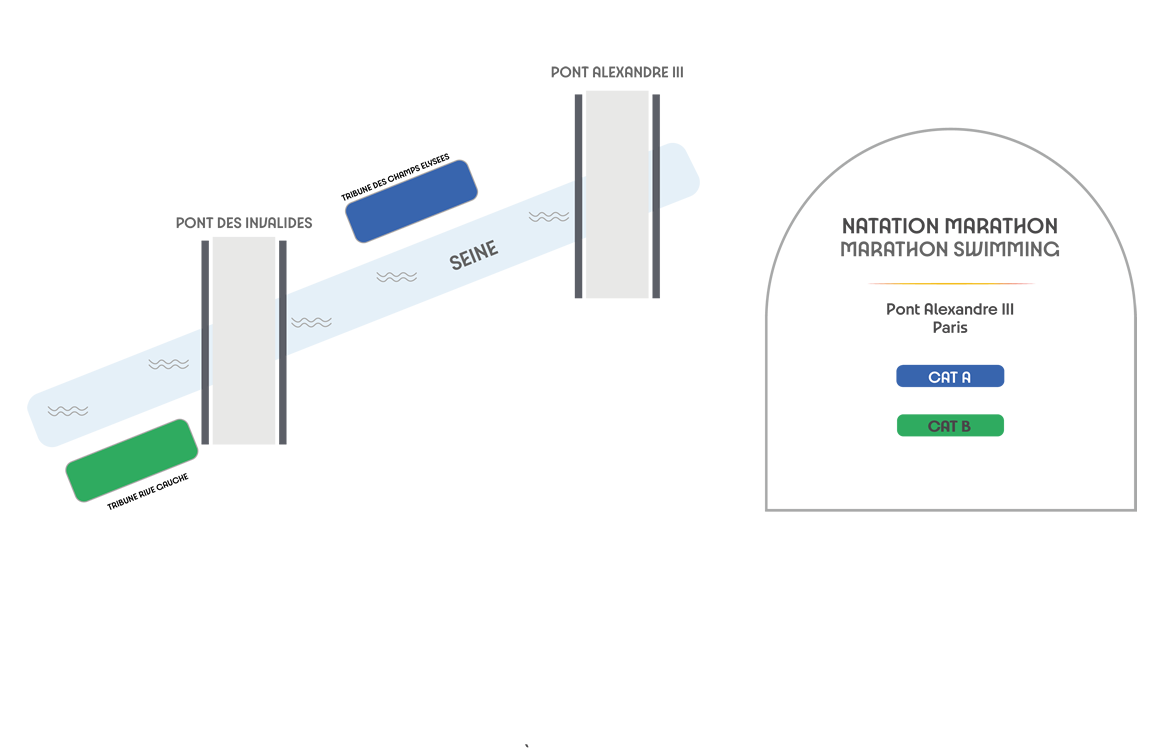 Pont Alexandre III   Marathon Swimming seating plan