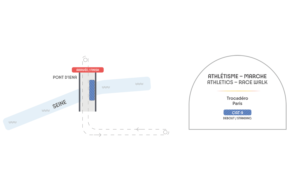Trocadero Pont dIena Athletics Race Walk seating plan