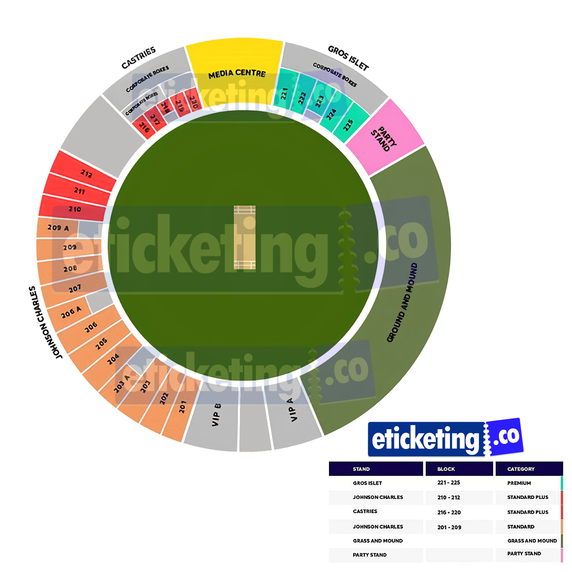 Daren Sammy Cricket Ground seating plan