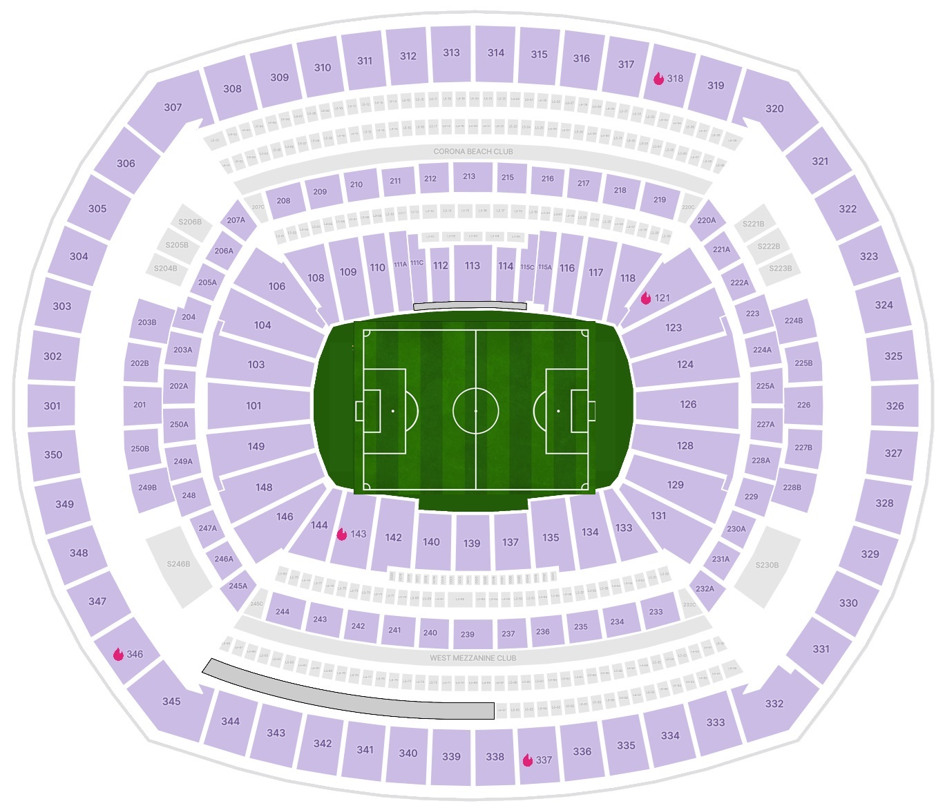 MetLife New York New Jersey Stadium seating plan