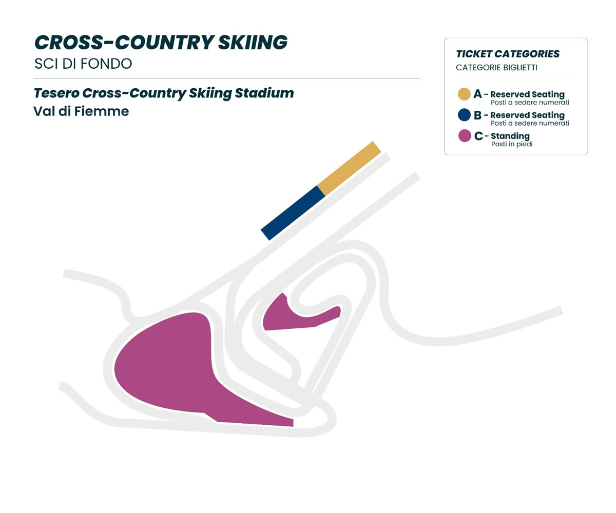 Tesero Cross Country Skiing Stadium seating plan