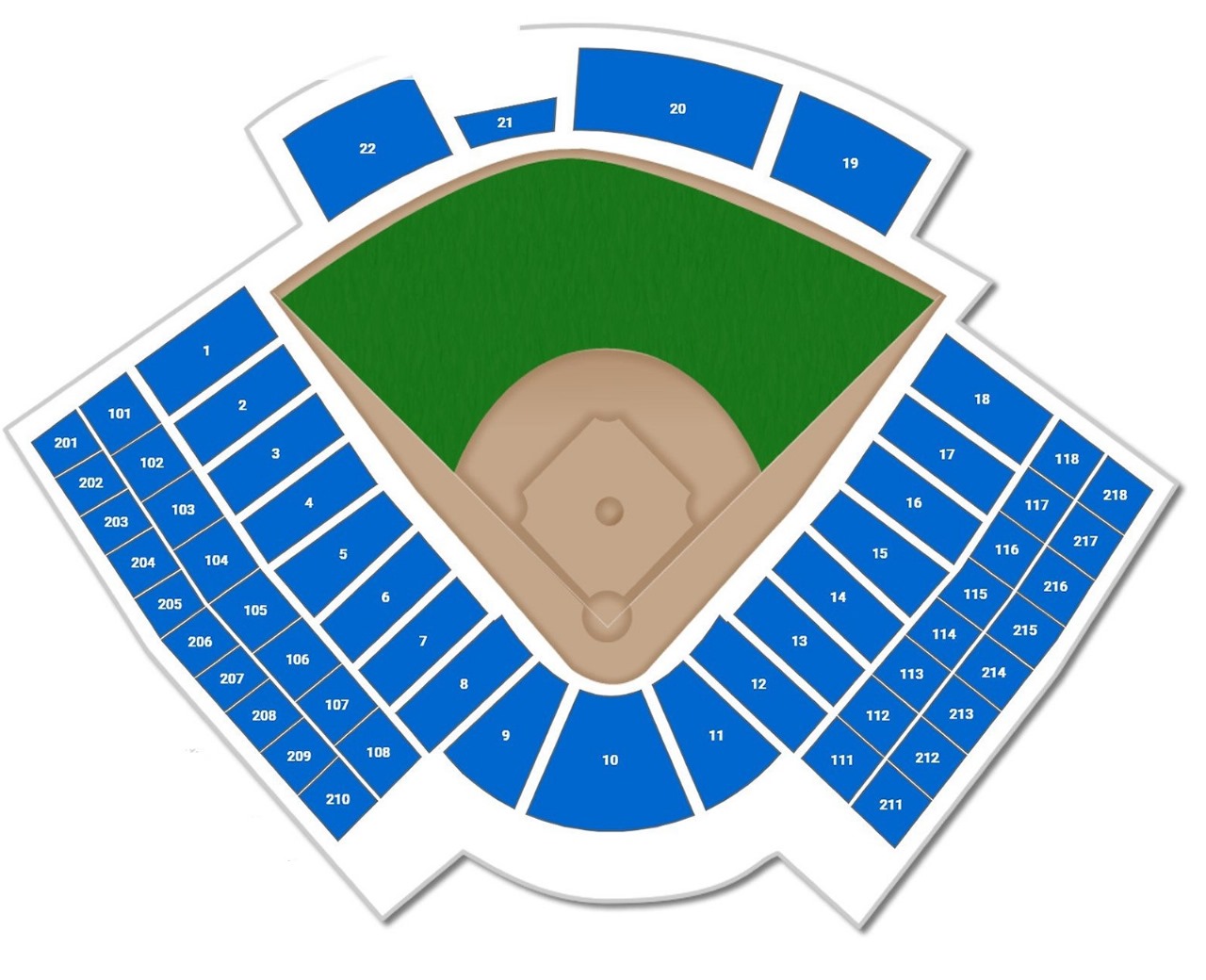 OKC Softball Park seating plan